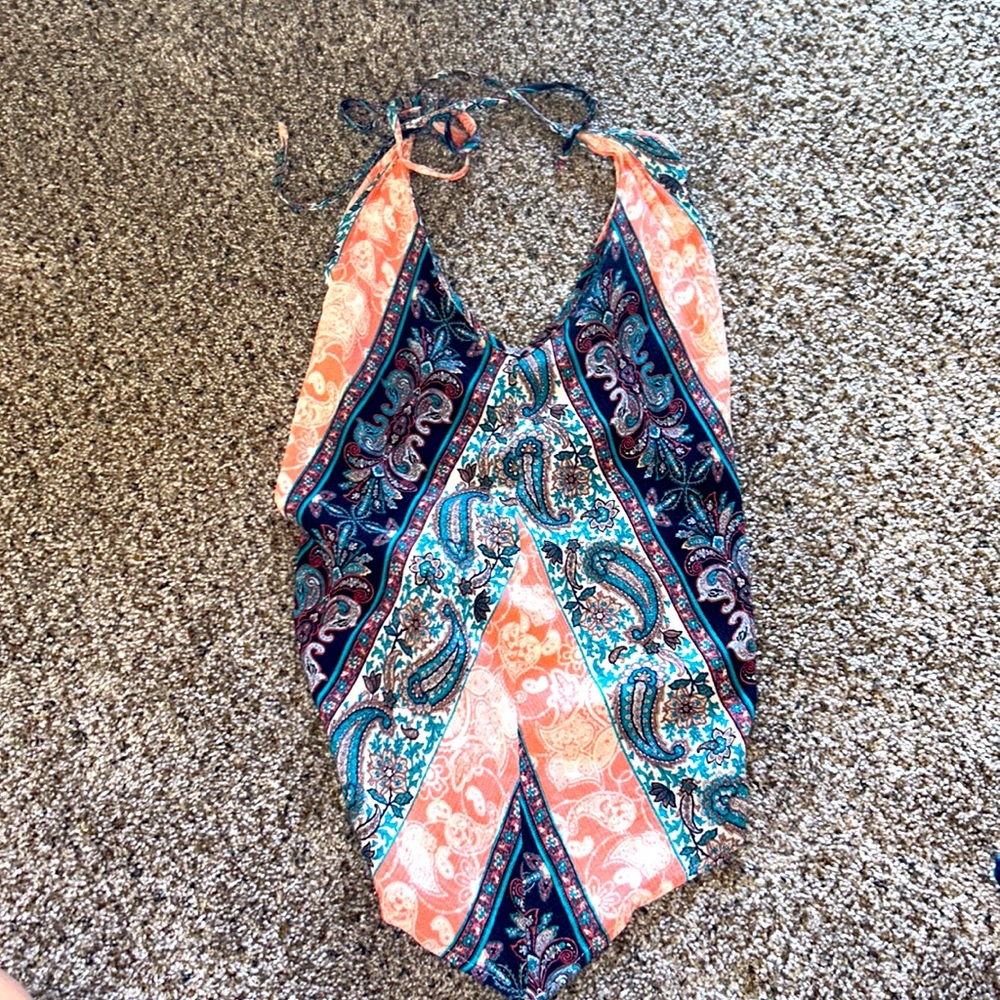Paisely Boho Halter Top Xs/S